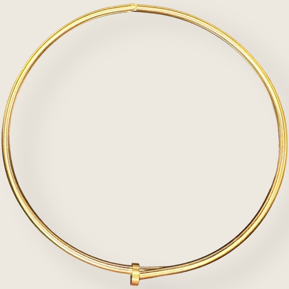 RESTOCKED Yellow Gold-Plated Stainless Steel Nail Collar Designer Style Necklace - Picture 4 of 16